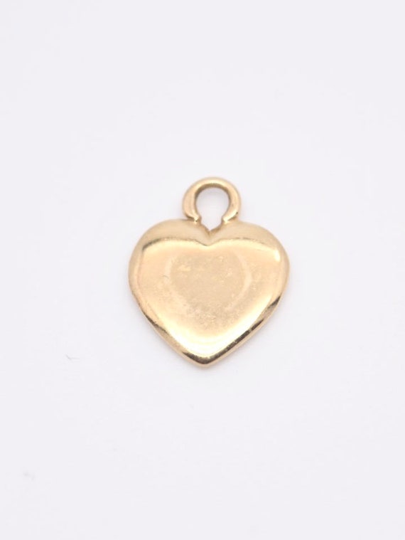 Vintage 14K Gold Solid Starburst Diamond Heart Pe… - image 3