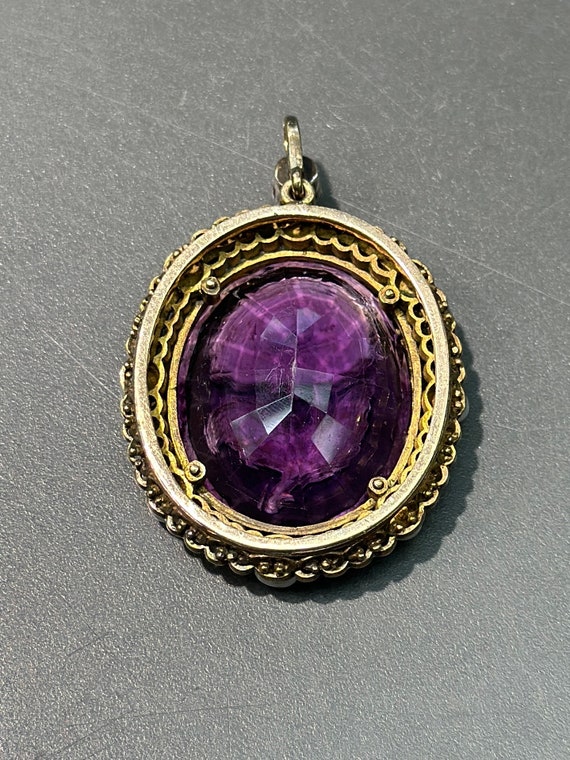 Victorian 14K Gold Amethyst and Rose Cut Flower E… - image 7