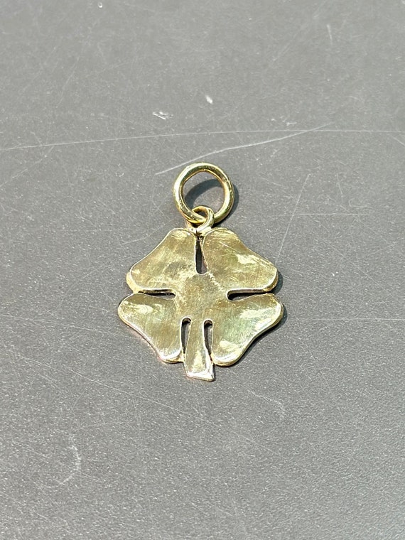 Vintage 14K Gold Four Leaf Clover Lucky Charm