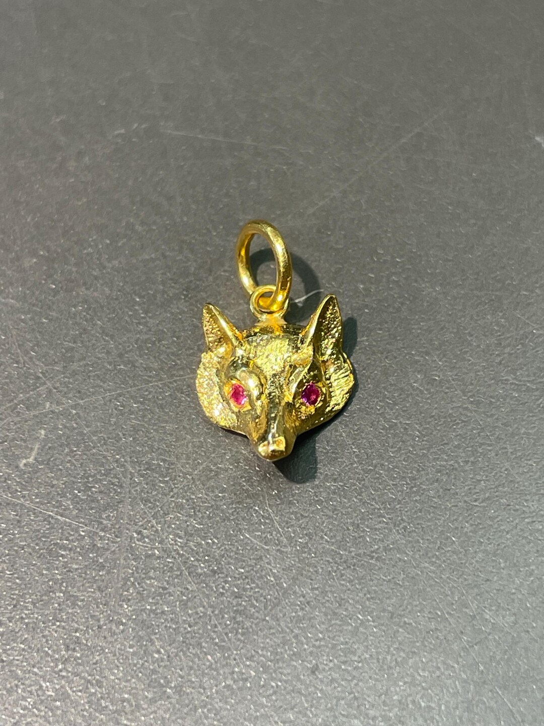 Antique 14K Yellow Gold Mini Ruby Fox Charm - Etsy