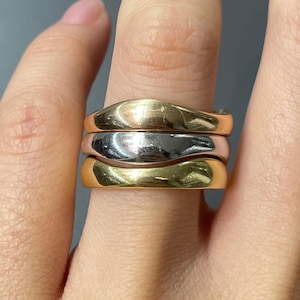 Cartier 18K Gold Gelb Rose Weiß Love Me Set Ring