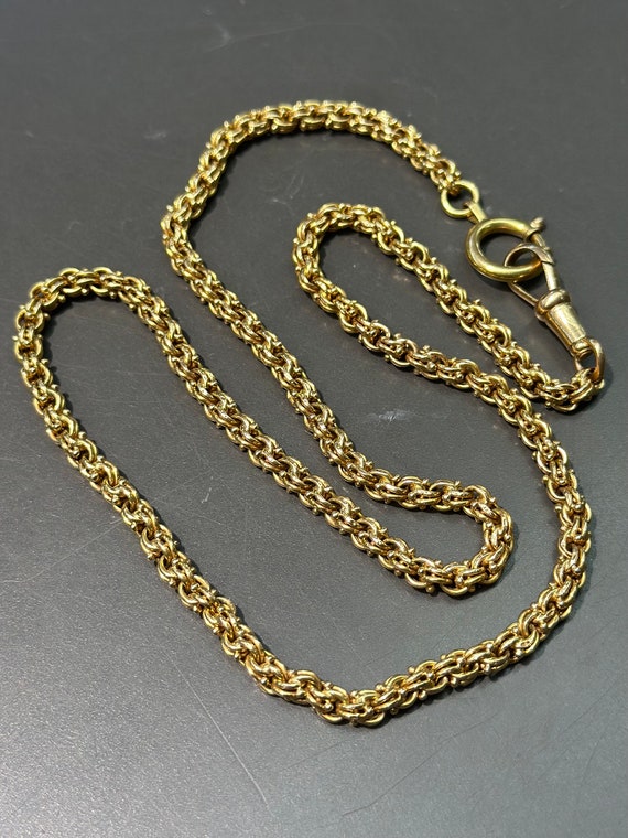 Antique 18K Gold Fancy Link Watch Chain