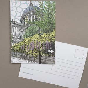 London Postcard Set Travel Postcard Illustrated Landmarks Stationary Cards UK Artist Set of 7 A6 image 3