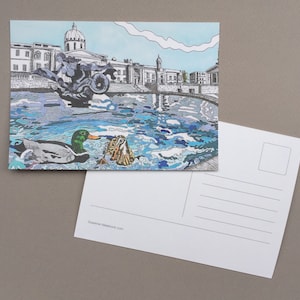 London Postcard Set Travel Postcard Illustrated Landmarks Stationary Cards UK Artist Set of 7 A6 image 2