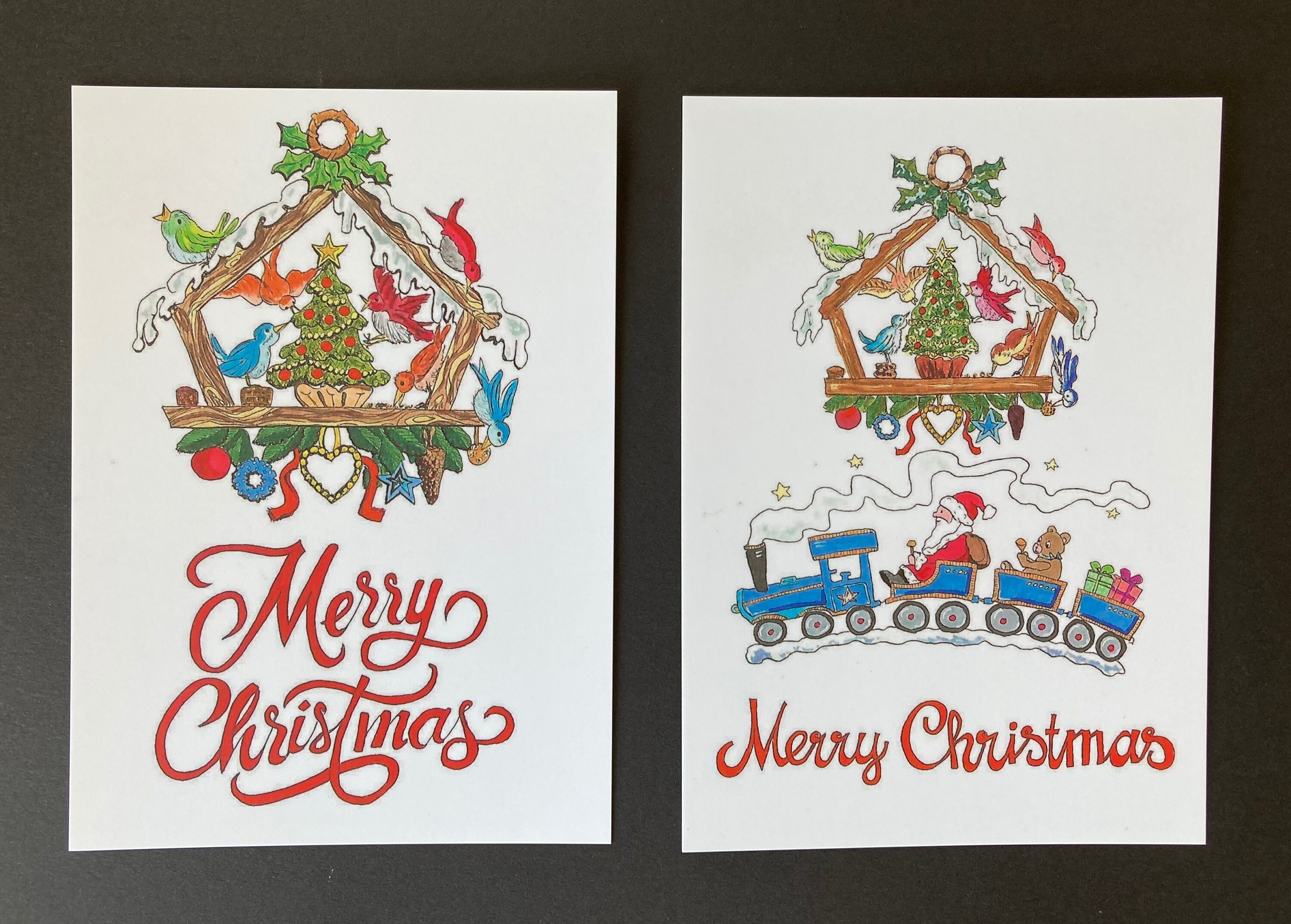 Christmas Cards Postcard Sets Etsy