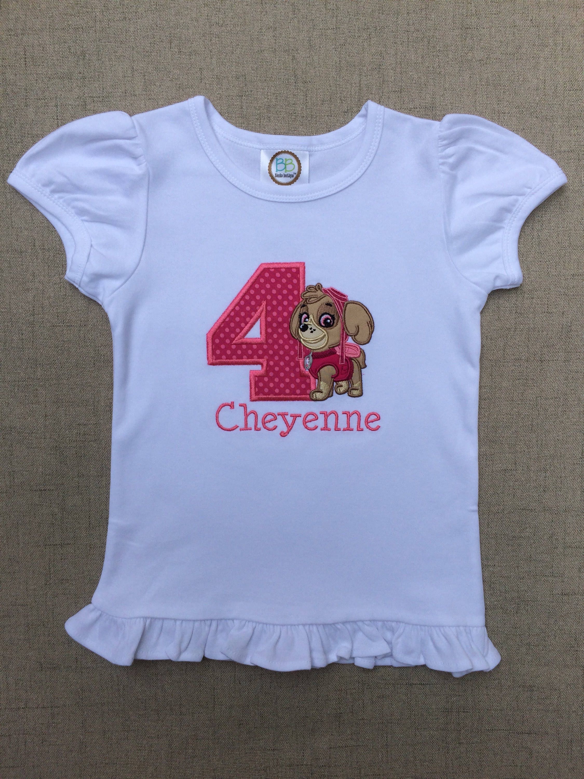 Official Paw Patrol Skye 3rd Birthday 3//4 Sleeve Baseball Jersey Toddler Shirt