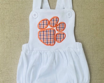 Clemson Sunsuit, Gender Neutral Clemson Bubble, Baby Clemson Romper, Baby Clemson Outfit