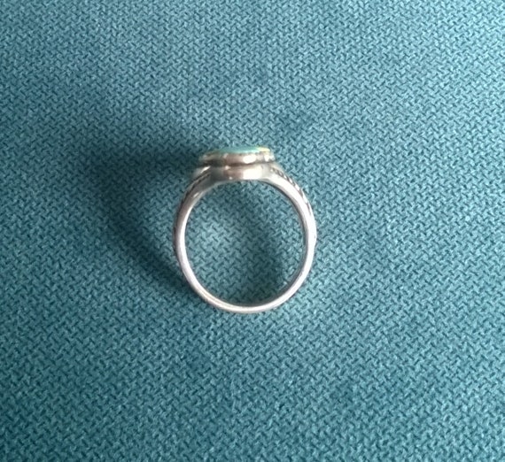 Ou Paz sculpté argent sterling ovale bleu lapis Cabochon Ring Taille 5 QVC