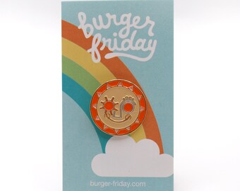 Mid-Century Sun Enamel Pin