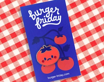 Sad Tomato Enamel Pin