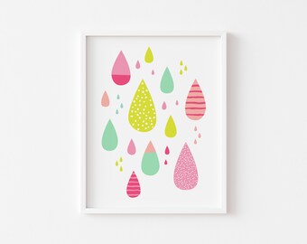 Raindrops - Pink Multi