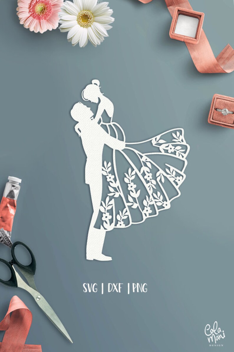 Download Papercut Bridal Silhouette Romantic Lovers Cut File Couple Wedding Svg Just Married Clipart Flower Card Bride And Groom Floral Dress Clip Art Art Collectibles Gkjwonosari Com