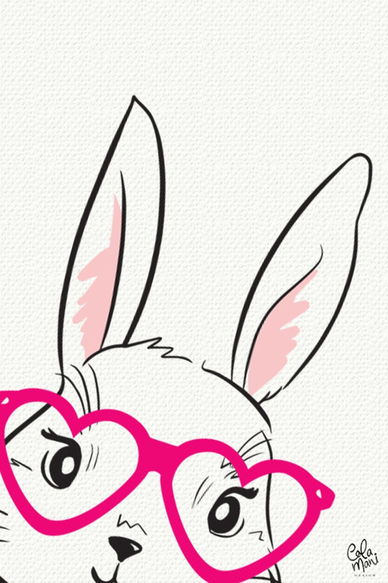 Download Bunny Face SVG Heart Glasses Cute Rabbit Happy Easter SVG ...