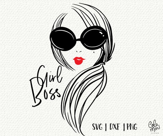 Download Girl Boss Svg Fashion Lady Cut File Handlettered Svg Sunglasses Clipart Red Lipstick Girl Power Fashionista