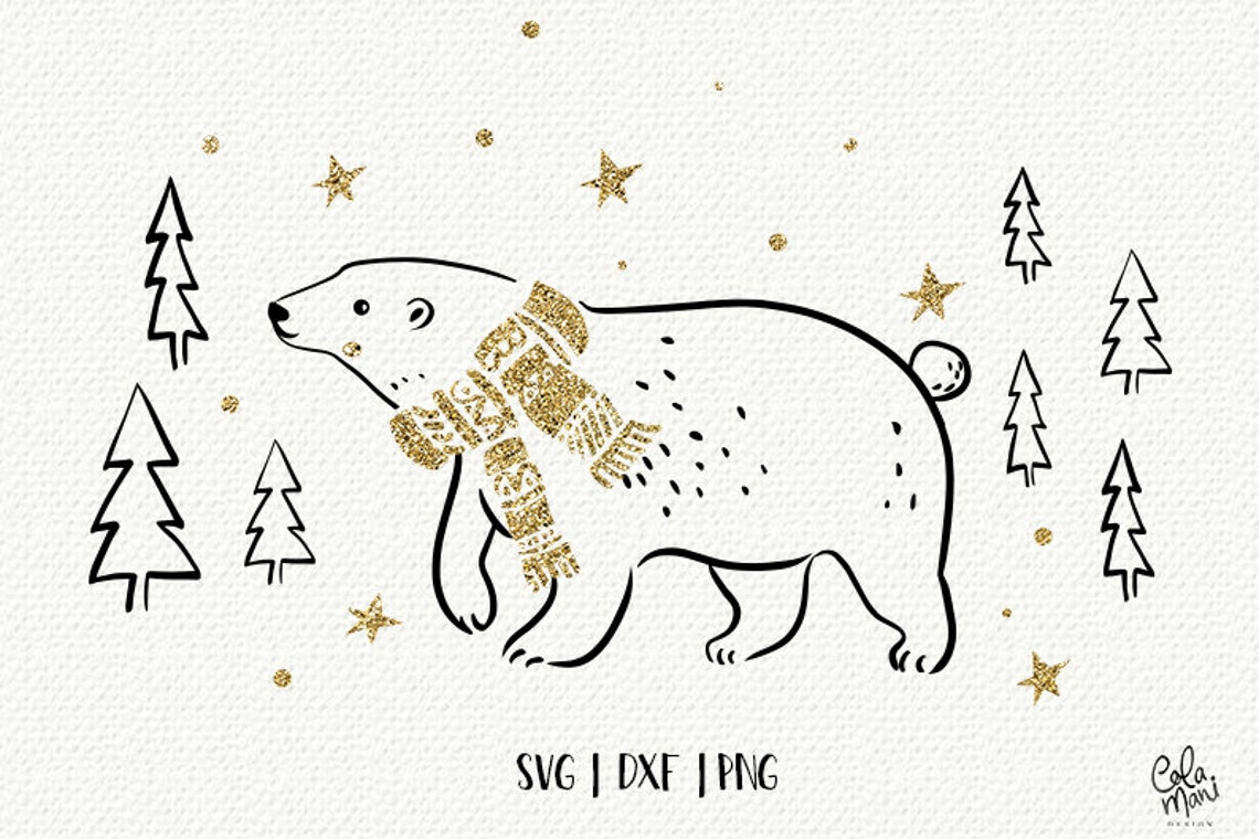 Polar Bear SVG Christmas Cut File Silhouette Cameo Cricut - Etsy