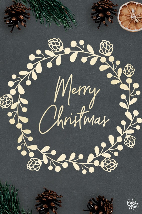 Download Christmas Wreath Svg Commercial Use Laurel Wreath Clip Art Cut Files Cutting Holidays Cricut Silhouette Svg Png Dxf File Clip Art Art Collectibles