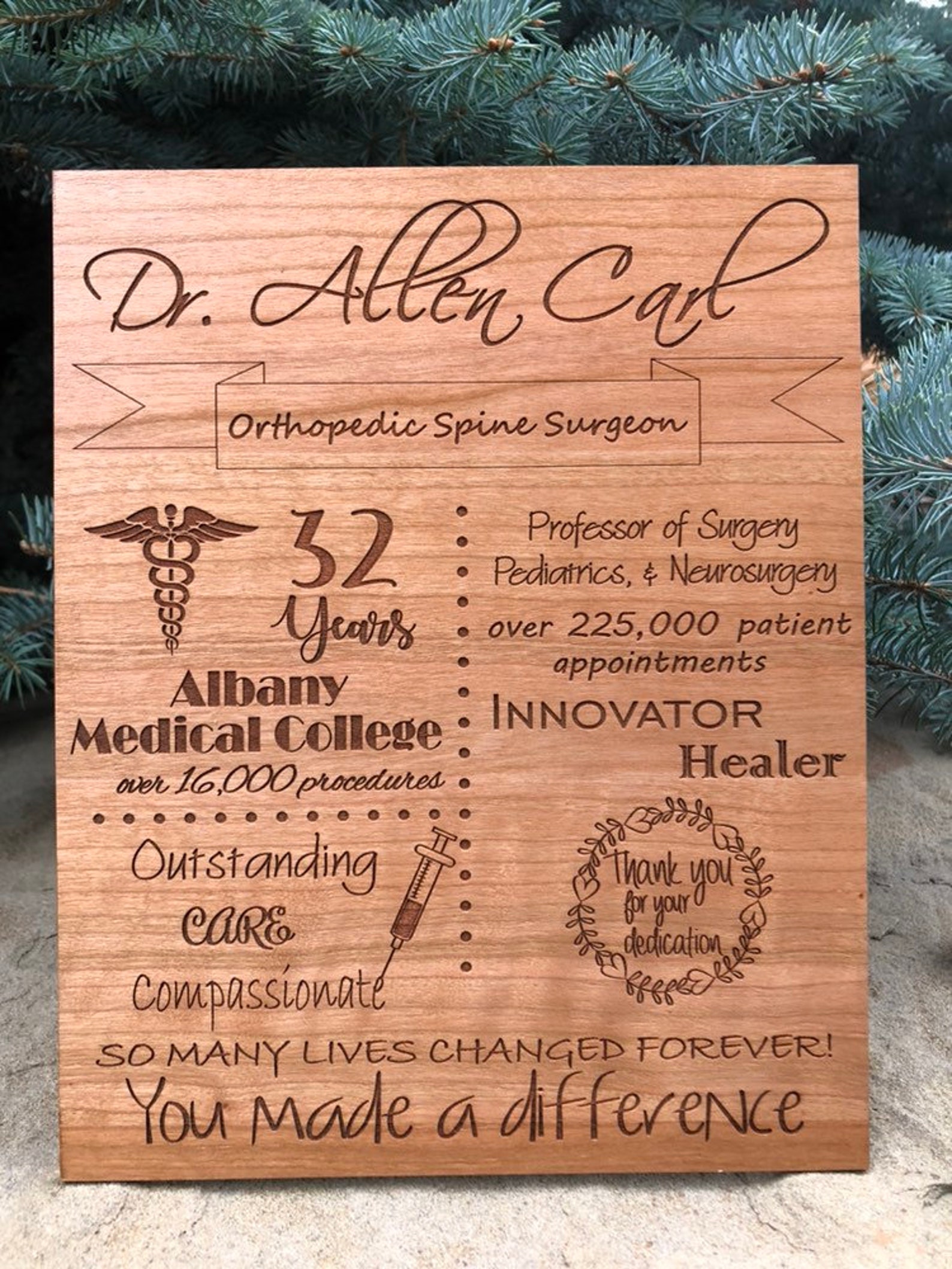 Laser Engraved Wooden Retirement Board or Anniversary Plaque Etsy Canada