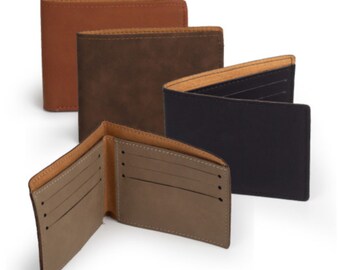 Wallets - Faux Leather Laser Engraved, Groomsmen Gift, Wedding, Gift for him,