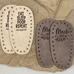 Suelas de botín de bebé de gamuza sintética / Pantuflas clásicas de ganchillo / Patrón de punto Prairie / Suelas de zapatos de bebé DIY / Personalizadas / Botines de punto y ganchillo imagen 8