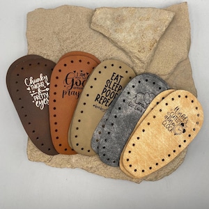 Suelas de ganchillo de piel sintética / Suelas para patucos de bebé / Suelas para zapatos de bebé DIY / Patucos de punto y ganchillo / Patrón de punto Prairie / Ganchillo clásico
