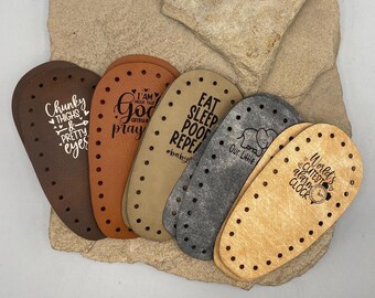 Suelas de ganchillo de piel sintética / Suelas para patucos de bebé / Suelas para zapatos de bebé DIY / Patucos de punto y ganchillo / Patrón de punto Prairie / Ganchillo clásico