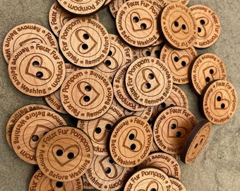 Custom Wood Buttons | Personalized Engraved Buttons | Logo Buttons | Sewing, Knitting & Crochet Supplies | Any Shape or Size | Craft
