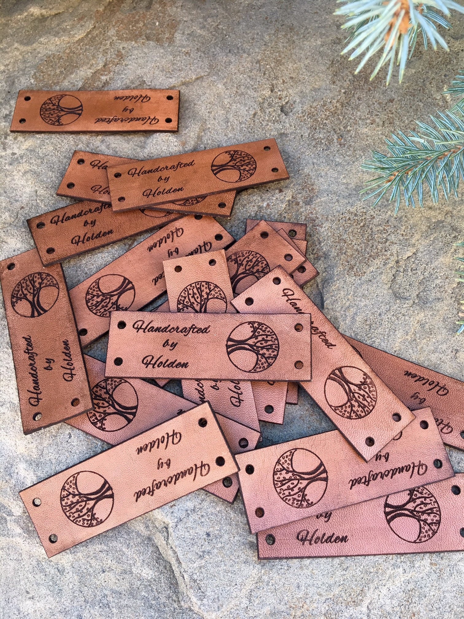 Customize your own Real Genuine Leather Tag Leather ID Tags Etsy