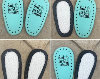 Maggie and Arabella Pattern, Baby Bootie Soles, Faux Leather, slipper shoe, 28, 32 or 36 holes or customize your own, loops and things