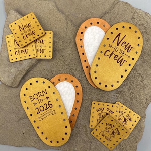 Maggie and Arabella Slipper Pattern | Ultra Suede Baby Bootie Soles | DIY Baby Shoe Soles | Personalized | Knit & Crochet Booties