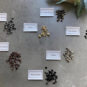 Double Cap Rivets | Leather Rivets | Leather Repair Hardware | Bag Making Supplies | Purse Hardware | Antique Brass, Nickel, Copper & Black
