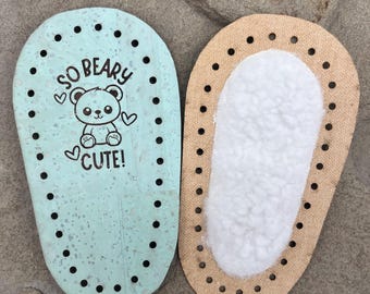 Suelas de corcho para ganchillo / Suelas para patucos de bebé / Suelas para zapatos de bebé hechas en casa / Patucos de ganchillo / Patrón de punto estilo pradera / Ganchillo clásico / Suela de zapatilla