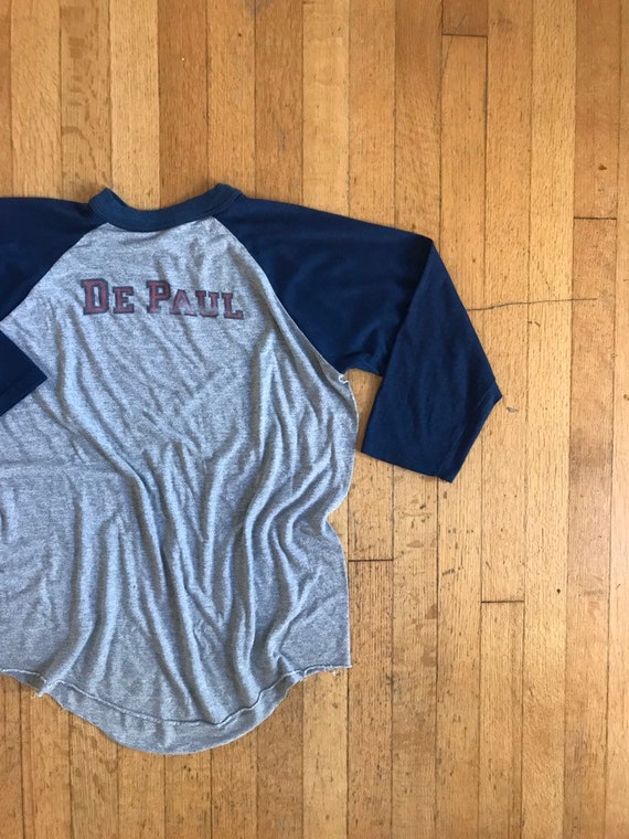1960 ' 3/4 s Université DePaul Medium 3/4 ' manches T-Shirt df9881 1960 ' 3/4 s Université DePaul Medium 3/4 ' manches T-Shirt df9881