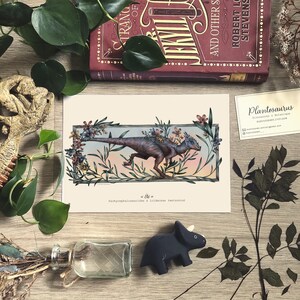 Pachycephalosauridae & iridaceae (watsonia) &quot;Summer&quot; - Signed Fine Art Print - &quot;The Four Seasons&quot; collection (A3, A4 and A5)