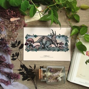 Styracosaurus & Boletaceae &quot;Autumn&quot; - Signed Fine Art Print - &quot;The Four Seasons&quot; collection (A3, A4 and A5)
