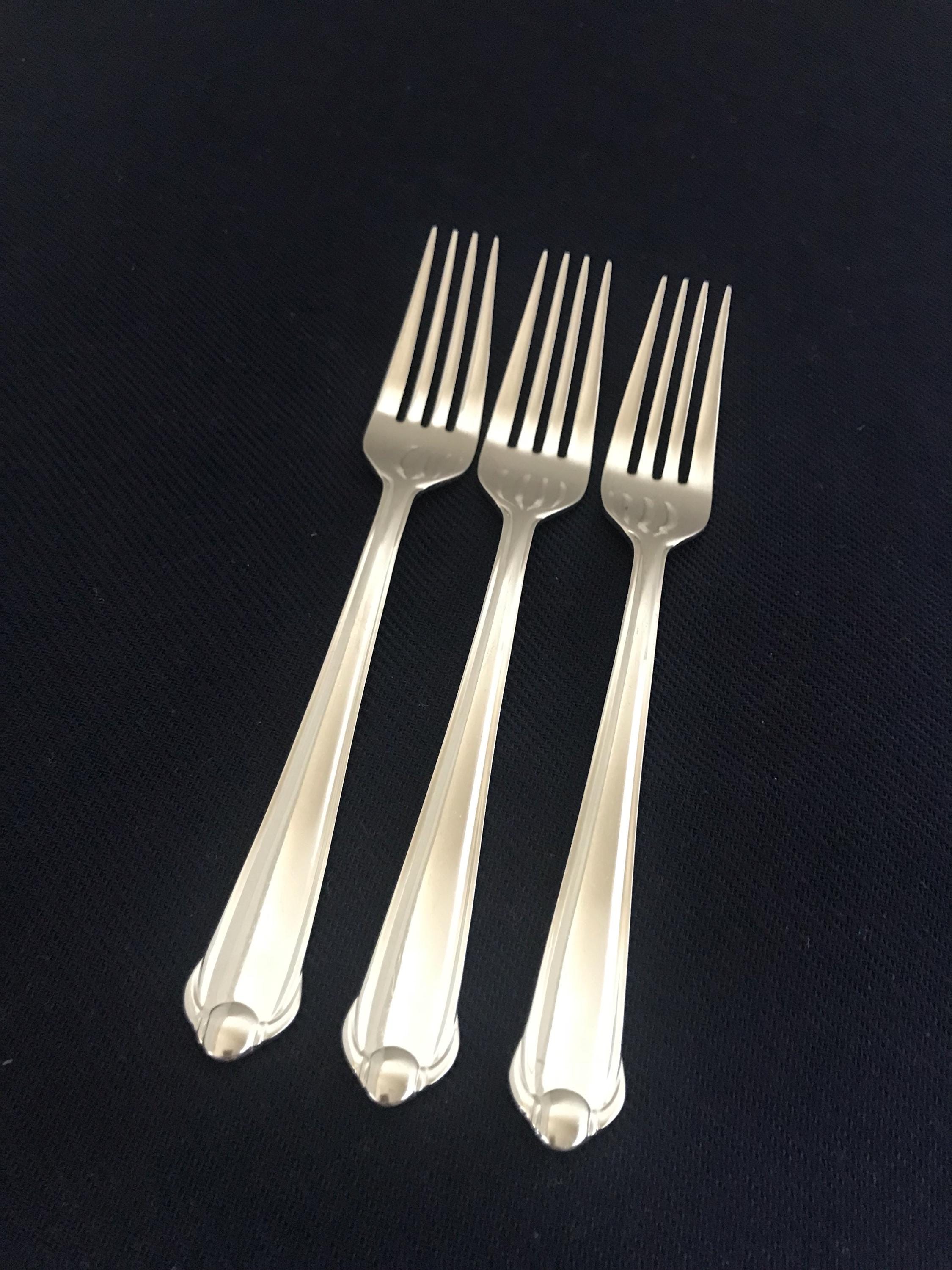 Mikasa Gerald Patrick SWEET PEA 18/8 Japan Korea Stainless  3 - Mikasa CLASSICO SATIN Stainless SALAD FORKS 18/8 Korea 6 3/8\