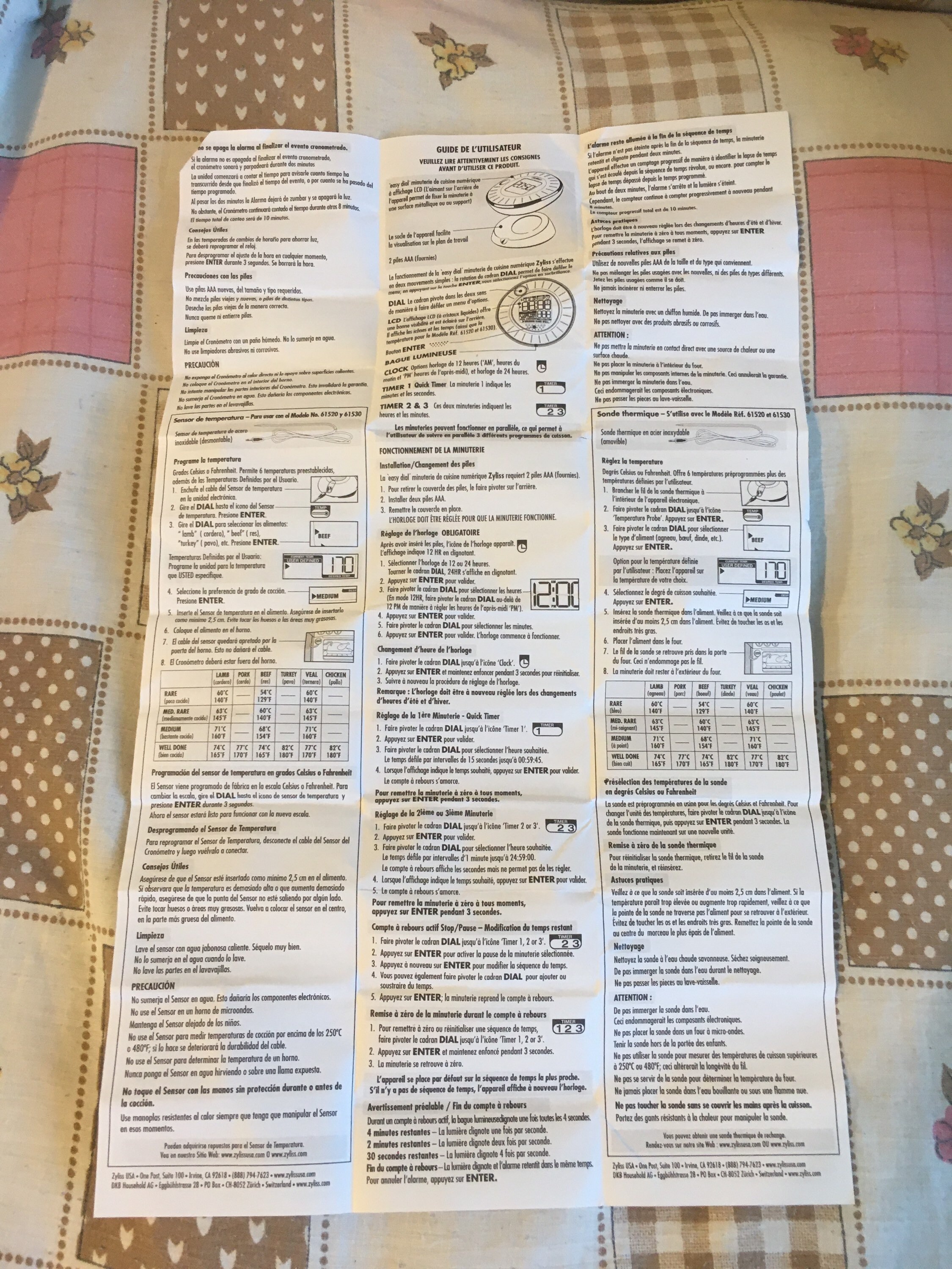 Zyliss Swiss Innovation 3 Way Timer Thermometer With Meat Etsy