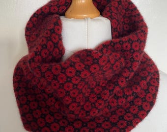 Oxblood Fair Isle Knitted Lambswool Snood