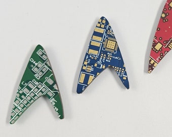 Circuit Board Star Trek Magnets - Set of 3 | 100% Recycled Circuit Board