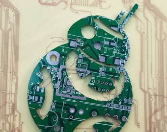 Star Wars BB-8 Silhouette - Cut Out of Recycled Circuit Board - Choose Option: Magnet, Pin or Ornament