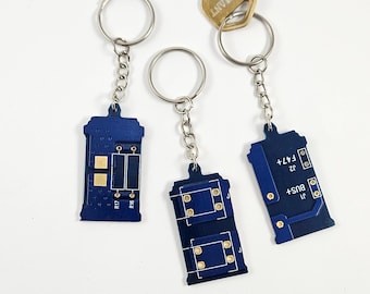 Circuit Board TARDIS Keychain | 100% Recycled