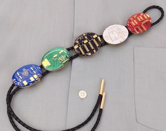 Circuit Board Bolo Ties Available in Multiple Colors | 100% Recycled PCB