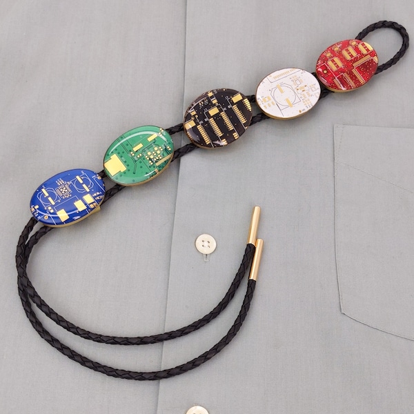 Circuit Board Bolo Ties Available in Multiple Colors | 100% Recycled PCB