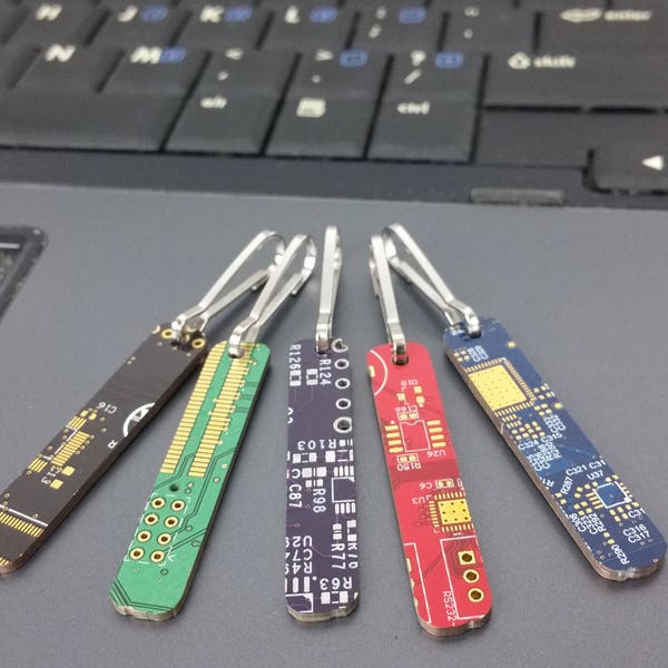 Circuit Board Zipper Pulls ~ Made with Recycled Electronic Components ~ Available in 5 Colors ~ Made in Colorado