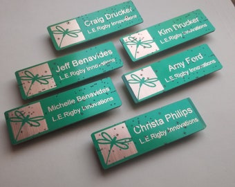 Circuit Board Nametags Green | Laser Engraved | 100% Recycled