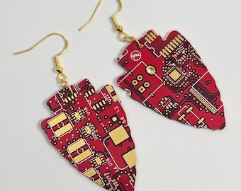 Circuit Board Arrowhead Earrings | 100% Recycled