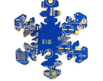 Precious Snowflake Silhouette - Cut Out of Recycled Circuit Board - Choose Option: Magnet, Pin or Ornament