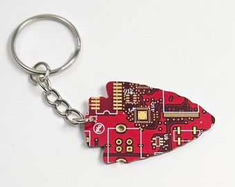 Circuit Board Arrowhead Keychain | 100% Recycled Circuit Board