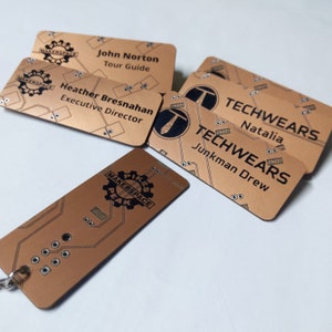 Circuit Board Nametags Black | Laser Engraved | 100% Recycled