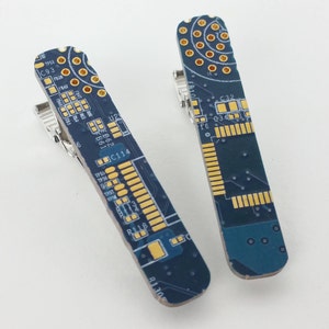 Circuit Board Tie Clips Assorted Colors Made with 100% Recycled PCB Blue