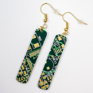 Recycled Circuit Board Earrings: Handmade Tech Jewelry